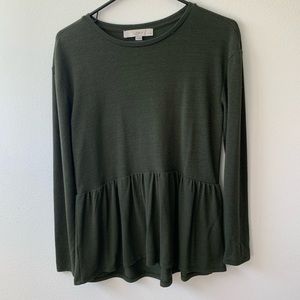 Peplum Long Sleeved Top